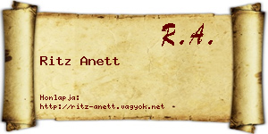 Ritz Anett névjegykártya